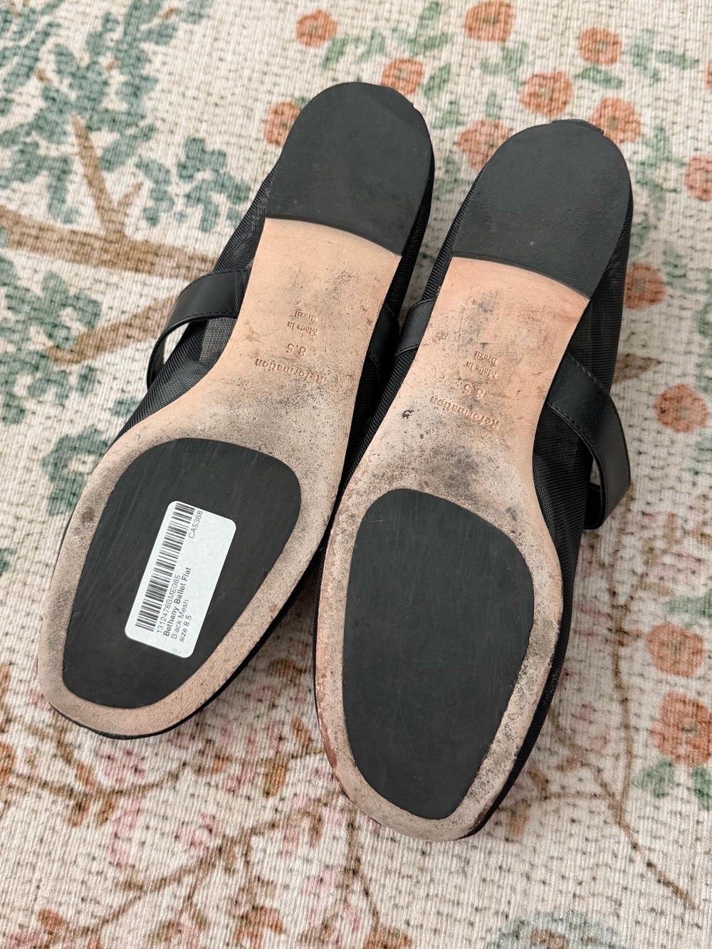 Reformation Bethany Ballet Flat Black Mesh Size 8.5 - Picture 8 of 12